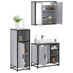 vidaXL Ensemble de meubles de salle de bain 3 Pièces Sonoma gris