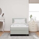 Lit à ressort vidaXL avec matelas et lumière LED Gris clair 90x190 cm Velours