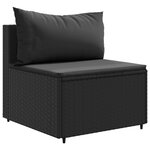 vidaXL Salon de jardin 10 Pièces avec coussins noir résine tressée