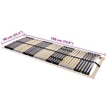 vidaXL Sommier à lattes Marron 90 x 190 cm Bois de hêtre massif