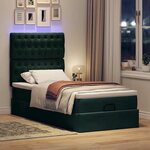 vidaXL Cadre de lit ottoman avec matelas vert foncé 90x200 cm velours