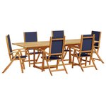 vidaXL Ensemble à manger de jardin 7Pièces bois d'acacia solide textilène