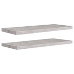 vidaXL Étagères murales flottantes 2 Pièces gris béton 80x23 5x3 8 cm MDF
