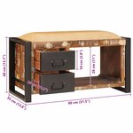 vidaXL Banc de Rangement Multicolore 80x35x40 cm Bois Recyclé Massif