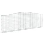 vidaXL Paniers à gabions arqués 2 Pièces 400x30x120/140 cm Fer galvanisé