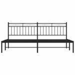 vidaXL Cadre de lit métal sans matelas avec tête de lit noir 193x203cm