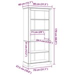 vidaXL Bibliothèque 5 niveaux Gamme Corona Pin mexicain 80x40x170 cm