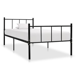 vidaXL Cadre de lit sans matelas noir métal 90x200 cm