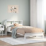 vidaXL Lit bibliothèque sans matelas blanc 100x200 cm bois pin massif