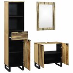 vidaXL Ensemble de mobilier de salle de bain avec tiroir 3 Pièces Marron