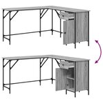 vidaXL Bureau sonoma gris 141x141x75 cm bois d'ingénierie