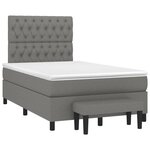 vidaXL Sommier à lattes de lit avec matelas Gris foncé 120x200cm Tissu