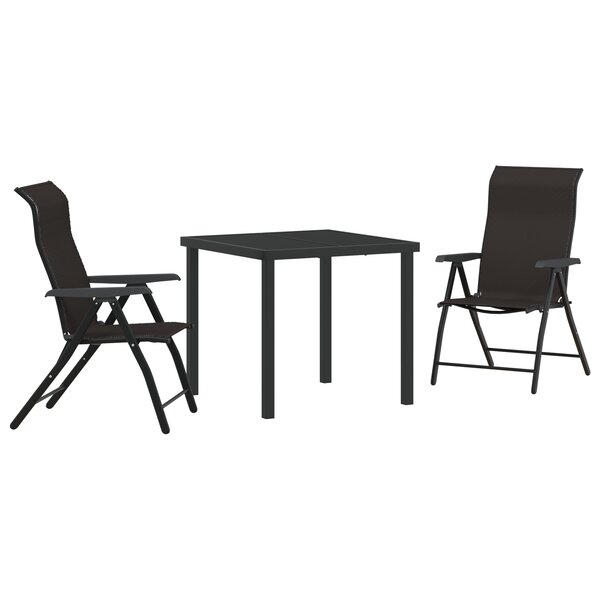 vidaXL Ensemble de Restauration de Jardin de 3 Pièces Noir Poly Rattan