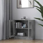 vidaXL Armoire à vitrine Gris béton 82 5x30 5x80 cm Bois d'ingénierie