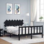 vidaXL Cadre de lit sans matelas noir 140x190 cm bois de pin massif