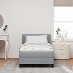 Lit Box Spring vidaXL avec Matelas Gris clair 100x200 cm Tissu