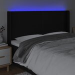 vidaXL Tête de lit à LED Noir 183x16x118/128 cm Tissu