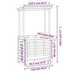 vidaXL Table de bar d'extérieur avec toit blanc bois massif