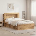 vidaXL Cabinet de Tête de Lit Chêne artisanal 120 cm Bois d’ingénierie
