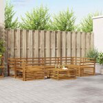 vidaXL Ensemble de canapés d'extérieur 7 Pièces Naturel