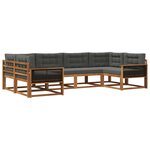 vidaXL Ensemble de canapés d'extérieur 6 pc Naturel et Anthracite