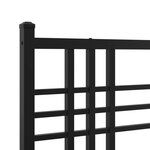 vidaXL Cadre de lit métal sans matelas avec tête de lit noir 90x200 cm