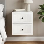 vidaXL Cabinet de chevet mural Blanc brillant 33 x 34 5 x 40 cm