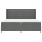 Box Spring VidaXL avec Matelas Gris Foncé 200x200 cm en Tissu