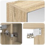 vidaXL Armoire Miroir de Salle de Bain Chêne Sonoma 60 x 14 5 x 70 cm
