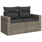 vidaXL Ensemble de canapé de jardin avec coussin 9 Pièces Gris polyrotin
