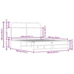 vidaXL Cadre de lit sans matelas 140x190 cm chêne fumé bois ingénierie
