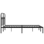 vidaXL Cadre de lit métal sans matelas avec tête de lit noir 120x190cm