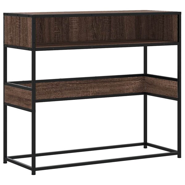 vidaXL Table console chêne marron 90x35x80 cm bois d'ingénierie