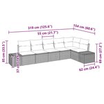 vidaXL Set de Canapés de Jardin 6 Pièces avec Coussins en Rotin Synthétique Noir