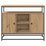 vidaXL Buffet Artisan Chêne 100x35x80 cm Bois composite et Acier