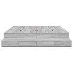 vidaXL Cadre de lit avec rangement Sonoma gris 236.5 x 200 x 31.5 cm