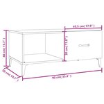 vidaXL Table basse blanc 90x50x40 cm bois d'ingénierie