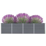 vidaXL Jardinière 320x40x77 cm Acier galvanisé Gris