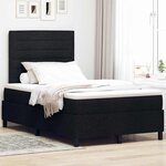vidaXL Lit à ressorts avec matelas Noir 120 x 200 cm tissu