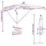 vidaXL Parasol banane à mât déporté Vert 294 x 200 x 254 cm