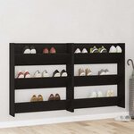 vidaXL Cabinets à chaussures muraux 2 Pièces Chêne noir Bois d'ingénierie