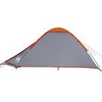 vidaXL Tente de camping à dôme 4 personnes gris et orange imperméable