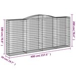 vidaXL Paniers à gabions arqués 8 Pièces 400x50x180/200 cm Fer galvanisé