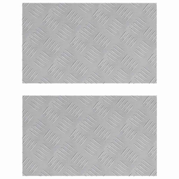 vidaXL Plaques à damier 2 Pièces Argent 50 x 30 cm Aluminium
