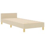 vidaXL Cadre de lit avec tête de lit Crème 100 x 200 cm tissu