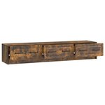 vidaXL Meuble TV 147 x 34 5 x 27 cm Chêne fumé Bois d'ingénierie