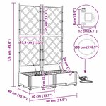 vidaXL Jardinières de jardin 1 pc Treillis Gris clair 80 x 40 x 126 cm