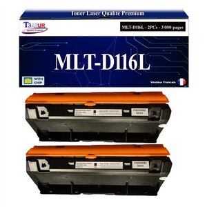 T3AZUR - 2x Toners compatibles avec Samsung MLT-D116L MLTD116L pour Samsung Xpress M 2625D M 2675FN M 2825DW M 2825ND M 2835DW M 2875FD M 2875FW M 2885FW