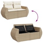vidaXL Salon de jardin avec coussins 6 Pièces beige résine tressée