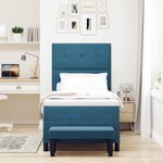 vidaXL Lit à ressorts avec tête de lit Bleu foncé 200 x 90 cm Velours